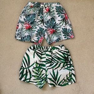 Two boys, Hawaiian swim trunks size 6/7